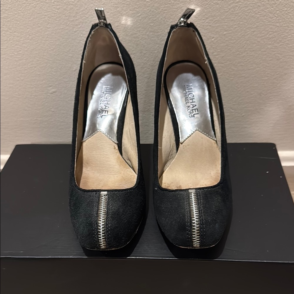 Michael Kors Black Suede Heels GUC